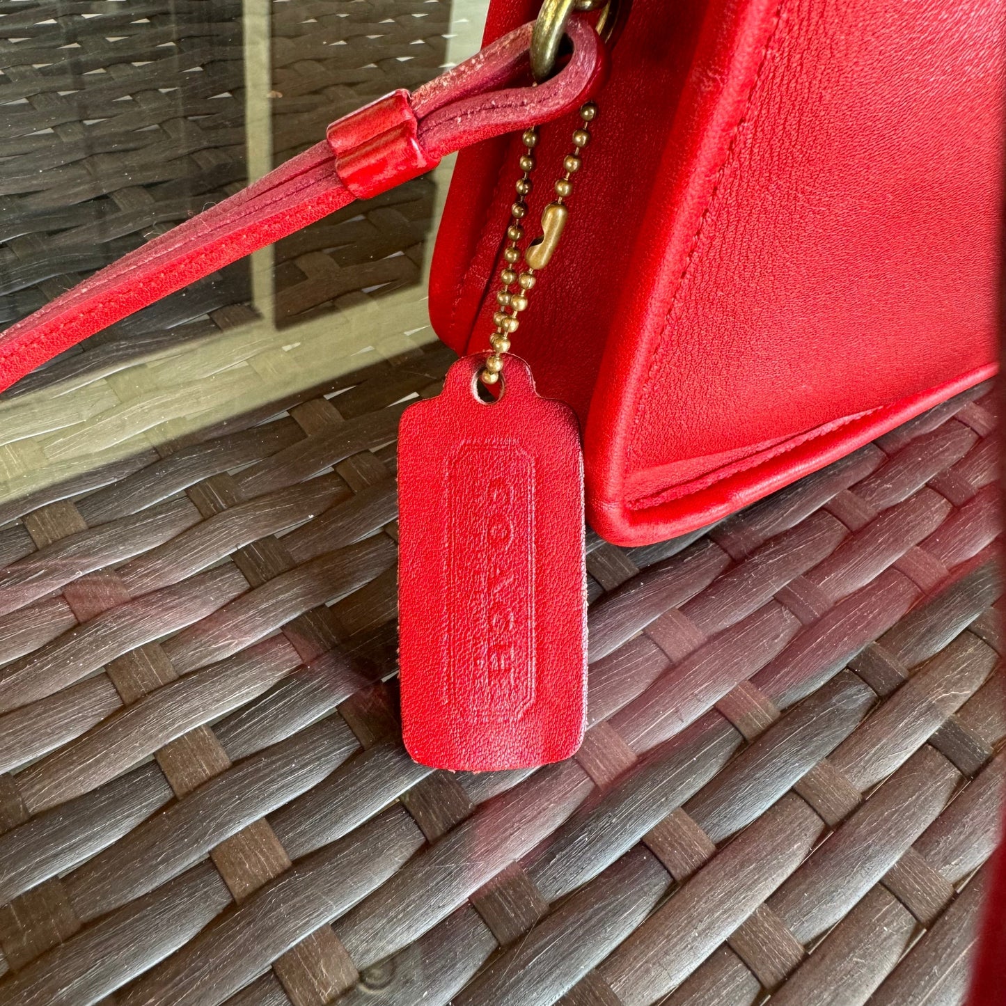 Vintage Coach Red Zippered Clutch 9455