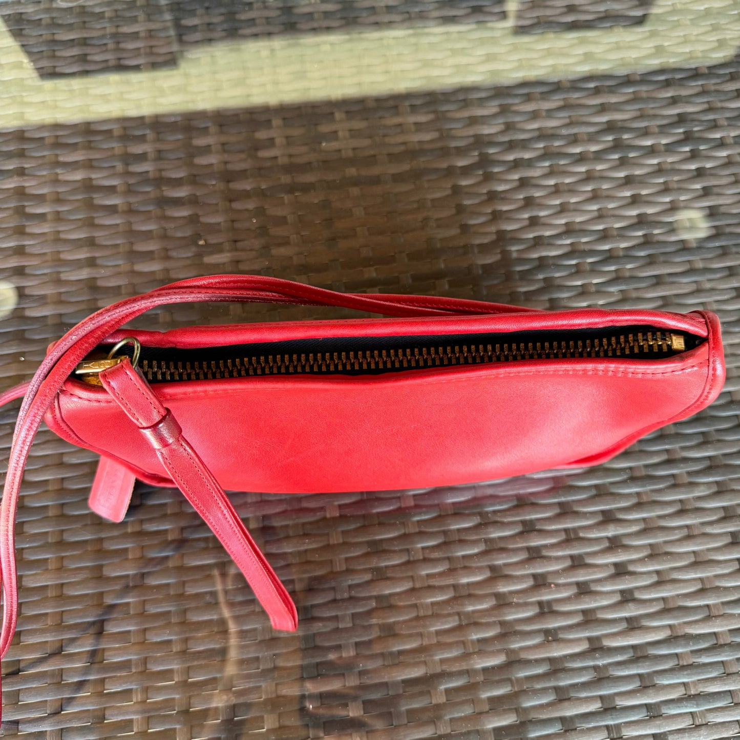 Vintage Coach Red Zippered Clutch 9455