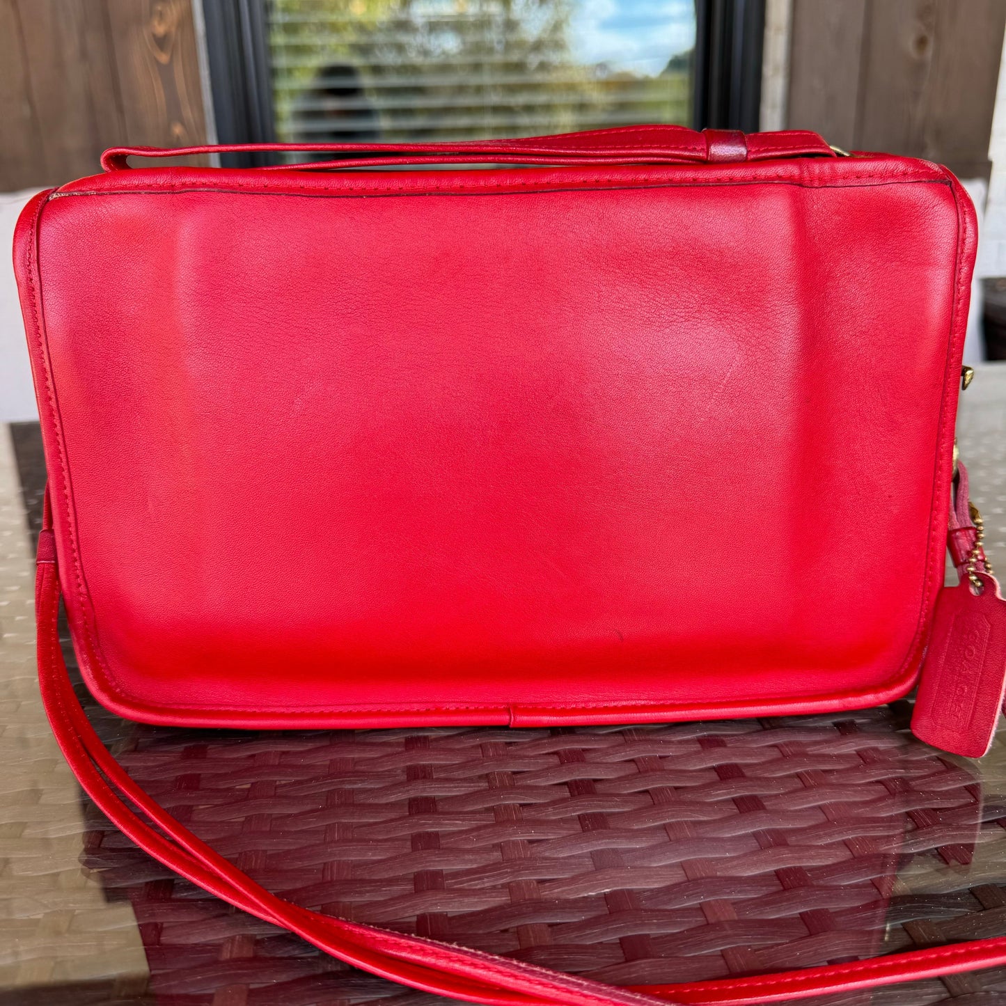 Vintage Coach Red Zippered Clutch 9455