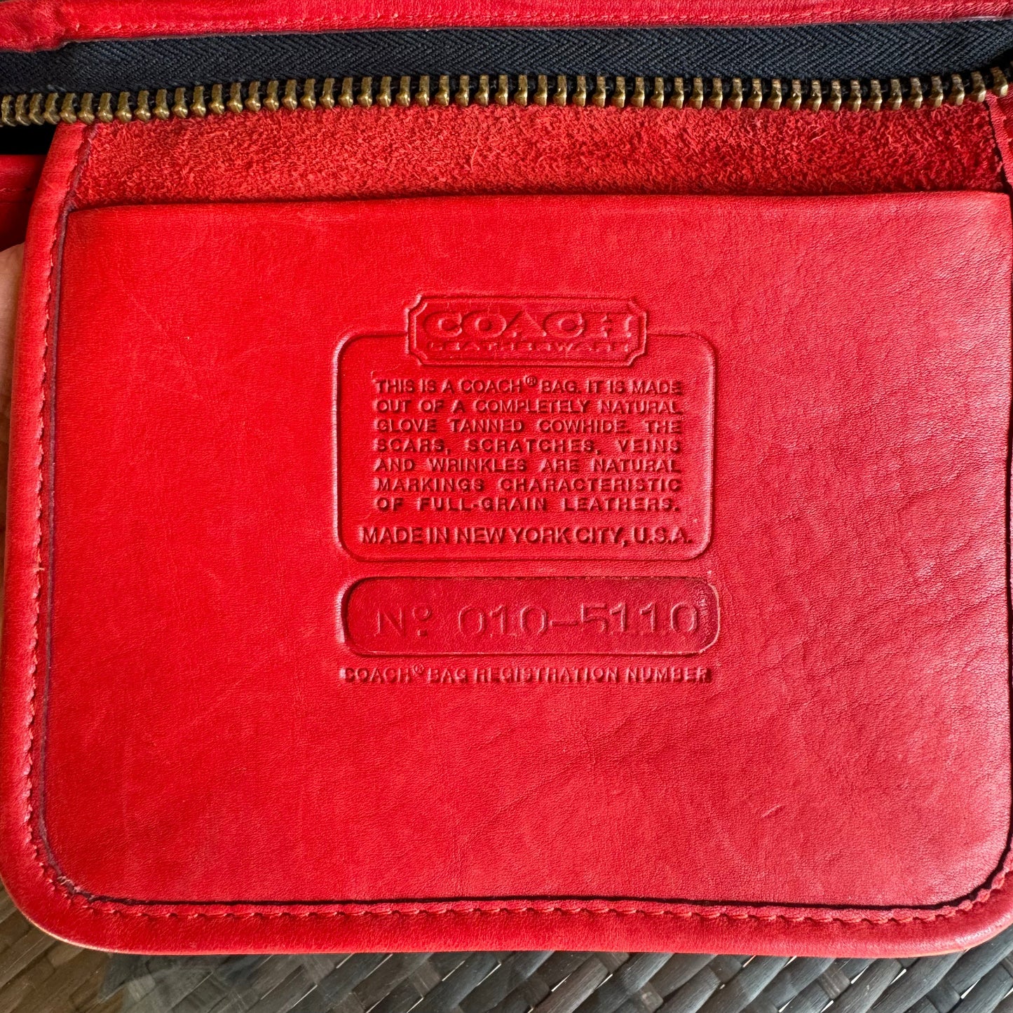 Vintage Coach Red Zippered Clutch 9455