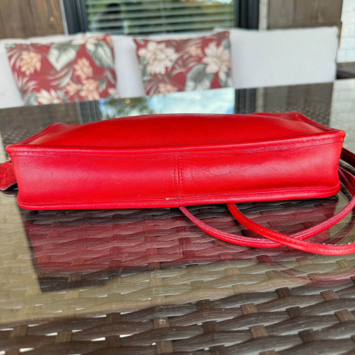 Vintage Coach Red Zippered Clutch 9455