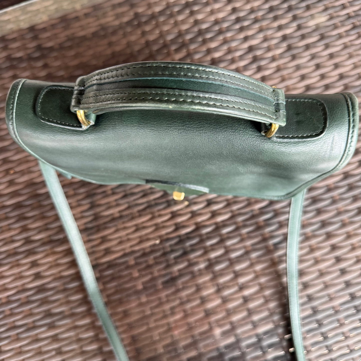 Vintage Coach Bottle Green Station Bag 5130