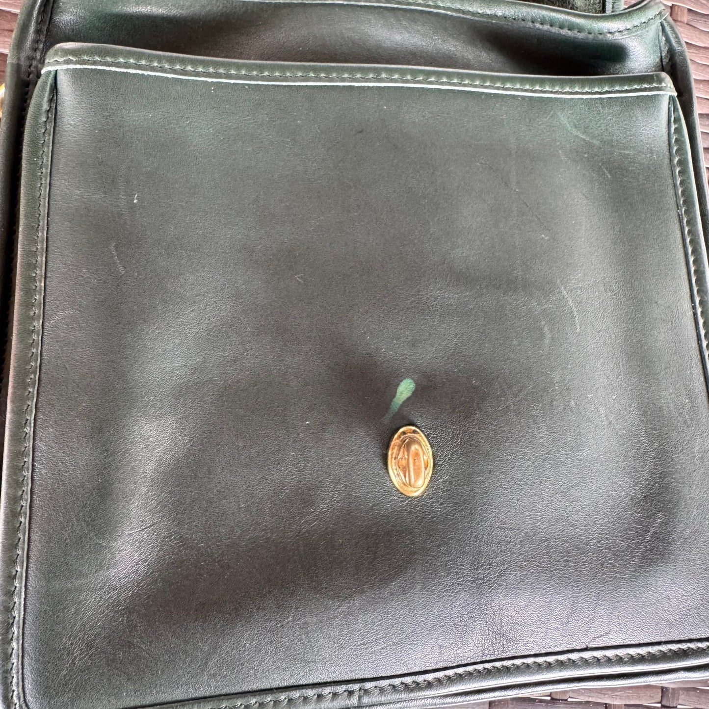 Vintage Coach Bottle Green Station Bag 5130