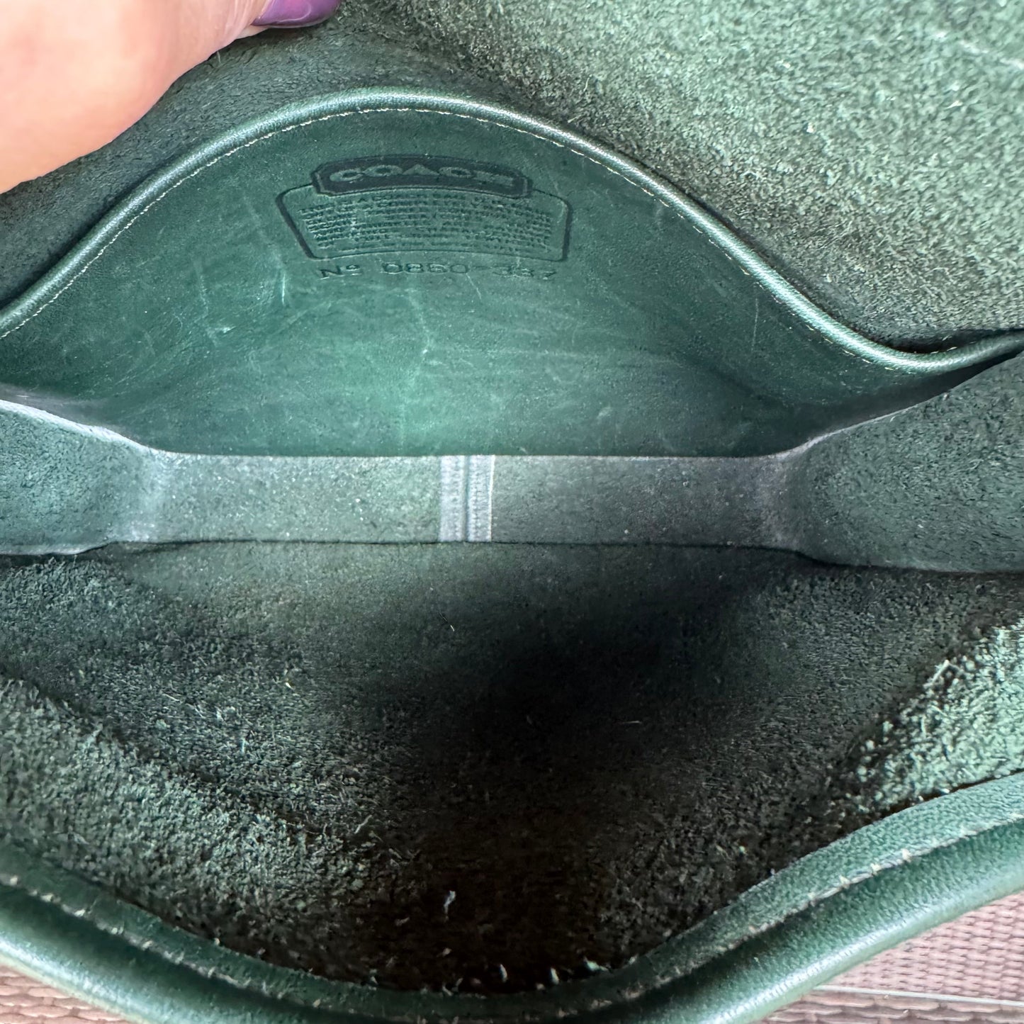 Vintage Coach Bottle Green Station Bag 5130
