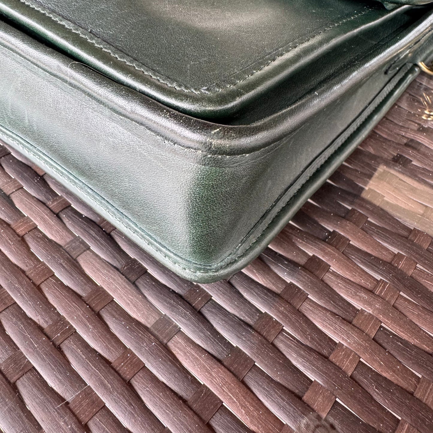 Vintage Coach Bottle Green Station Bag 5130