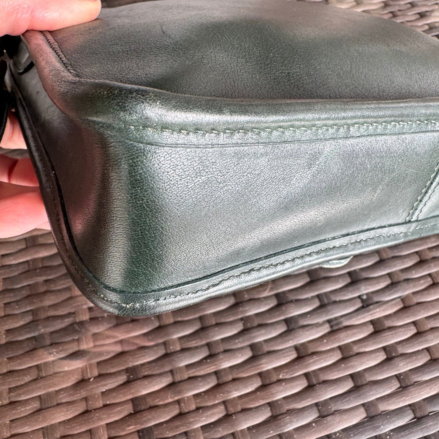 Vintage Coach Bottle Green Station Bag 5130