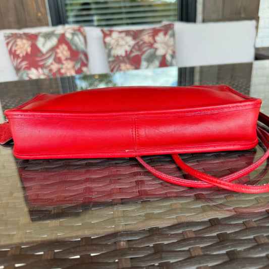 Vintage Coach Red Zippered Clutch 9455